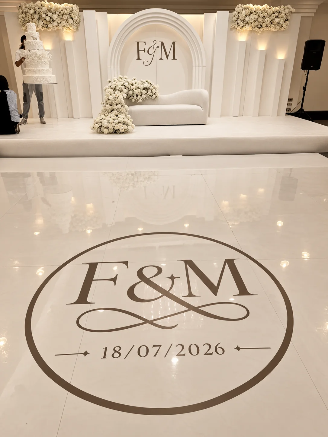 Bespoke wedding dance floor monogram